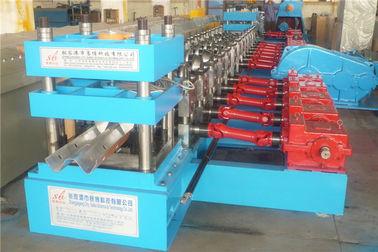 Gear Box Driven GuardRail Roll Forming Machine , Metal Deck Roll Forming Machine 12 Stations