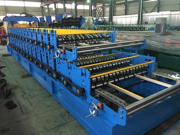 Steel Step Tile Double Layer Roll Forming Machine 15 + 19 Stations 5.5kw