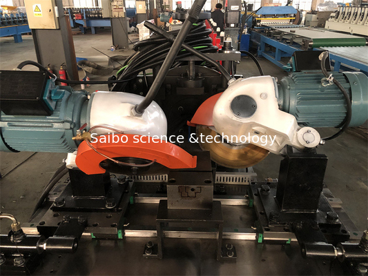 0.9mm GI Steel Door Frame Making Machine With Fly Saw Cutting System
