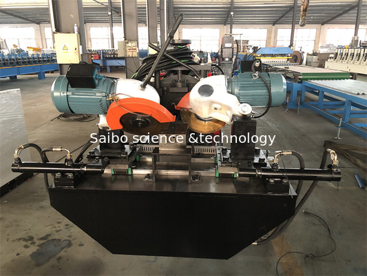 0.9mm GI Steel Door Frame Making Machine With Fly Saw Cutting System